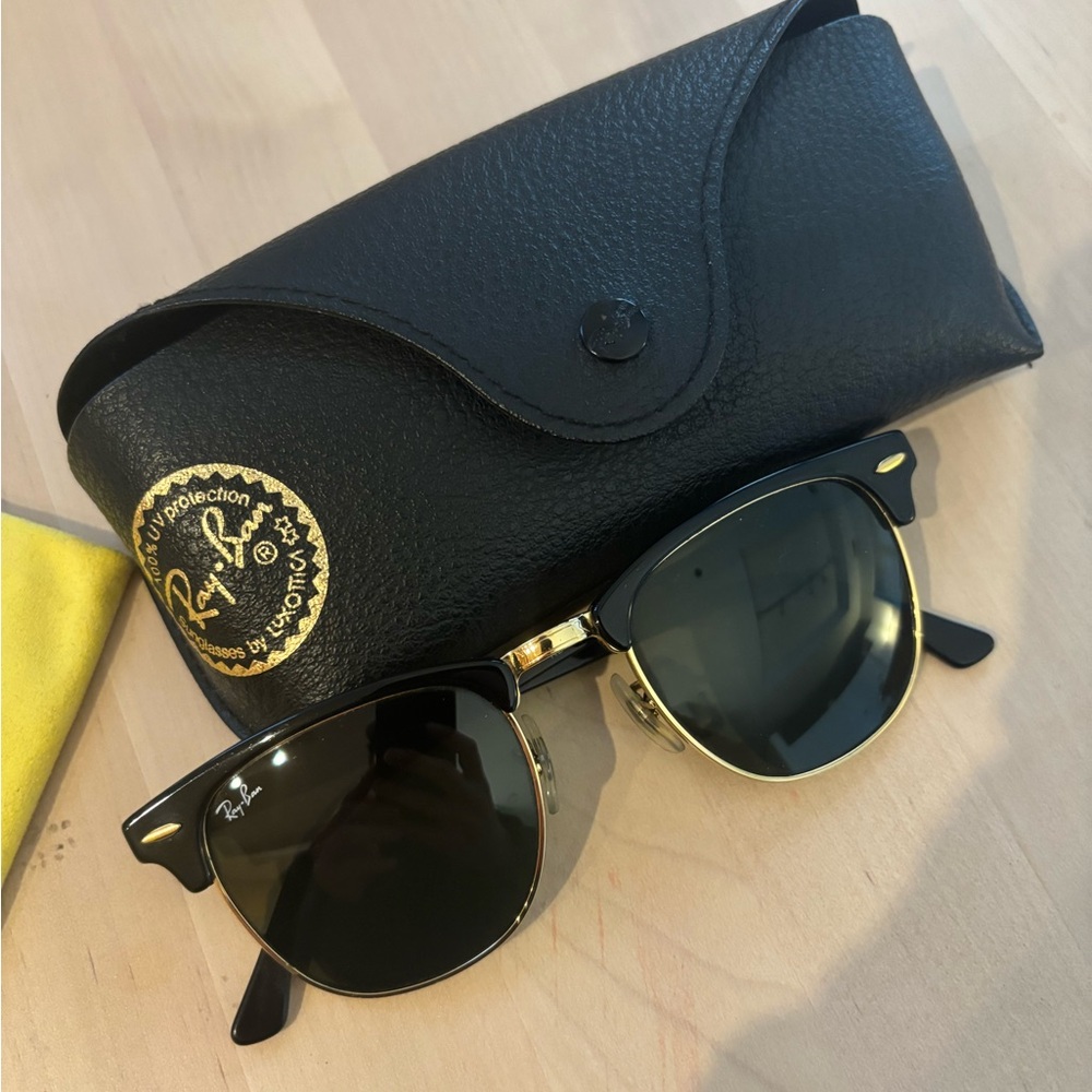 Ray-Ban Classic Clubmaster Black and Gold Sunglasses